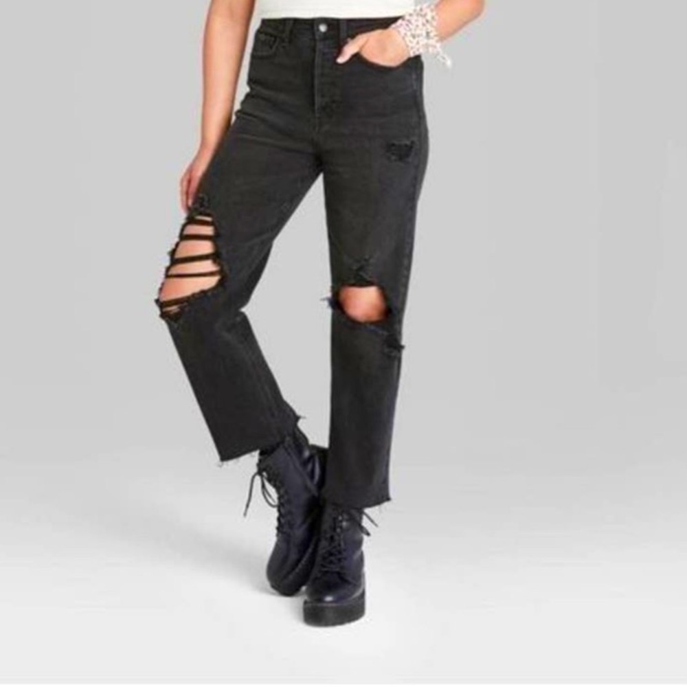 Wild fable ripped straight leg jeans